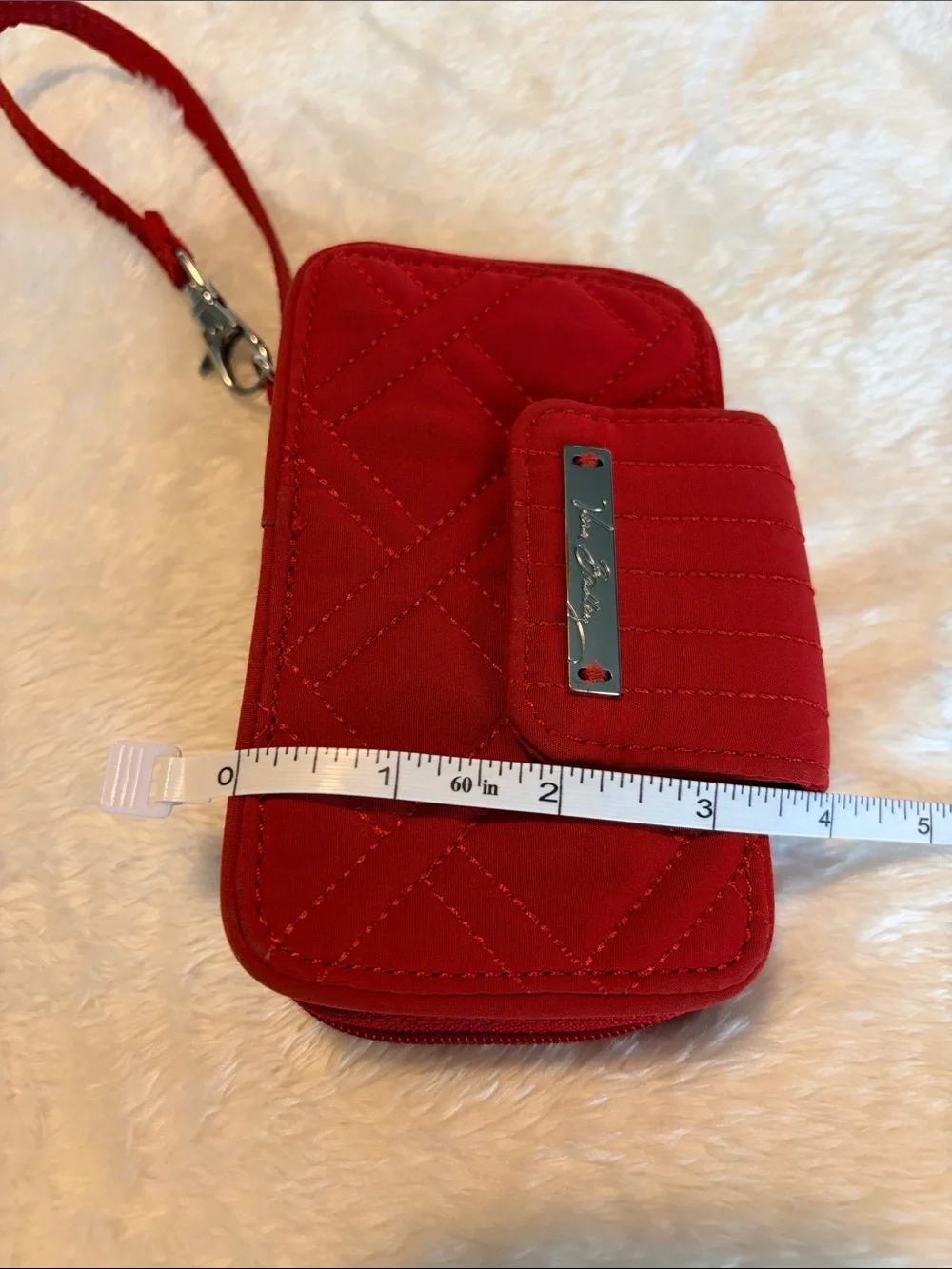 Vera Bradley Red Quilted Zip Around Wallet Wristlet